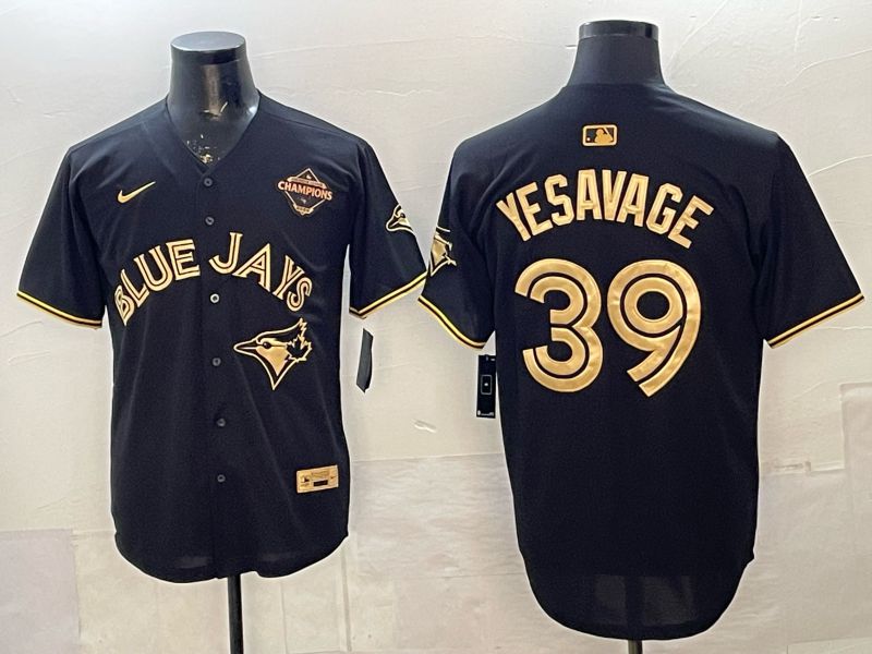 Men Toronto Blue Jays #39 Yesavage Black Gold 2026 Nike Game MLB Jersey 002->->